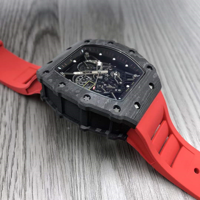 Sapphire Crystal Men'S Mechanical Watch Richard Mille Silicone Wrist 26cm